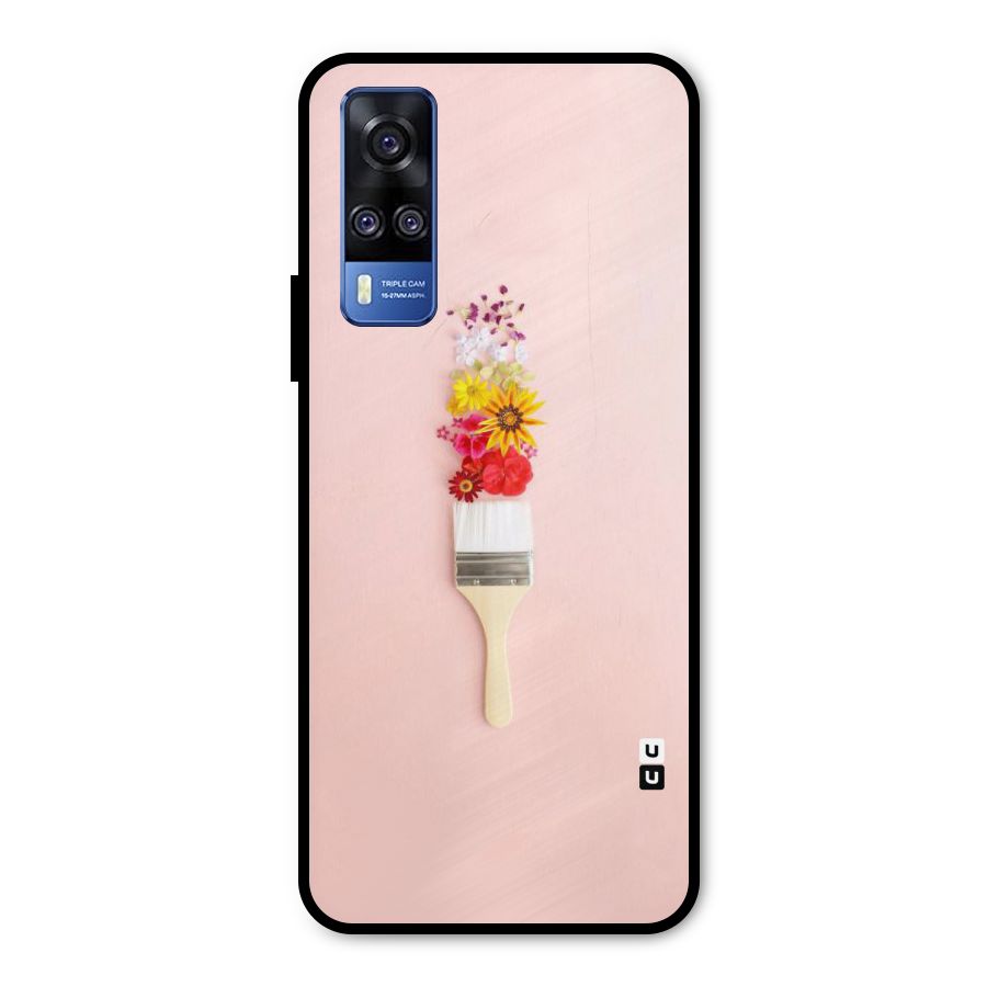 Painted Flowers Metal Back Case for Vivo Y51A
