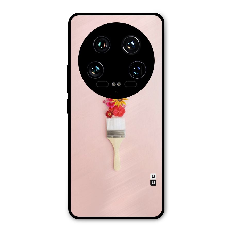 Painted Flowers Metal Back Case for Xiaomi 14 Ultra