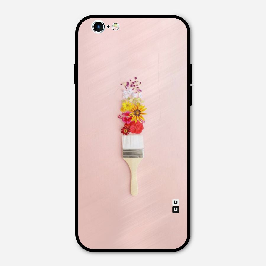 Painted Flowers Metal Back Case for iPhone 6 6s