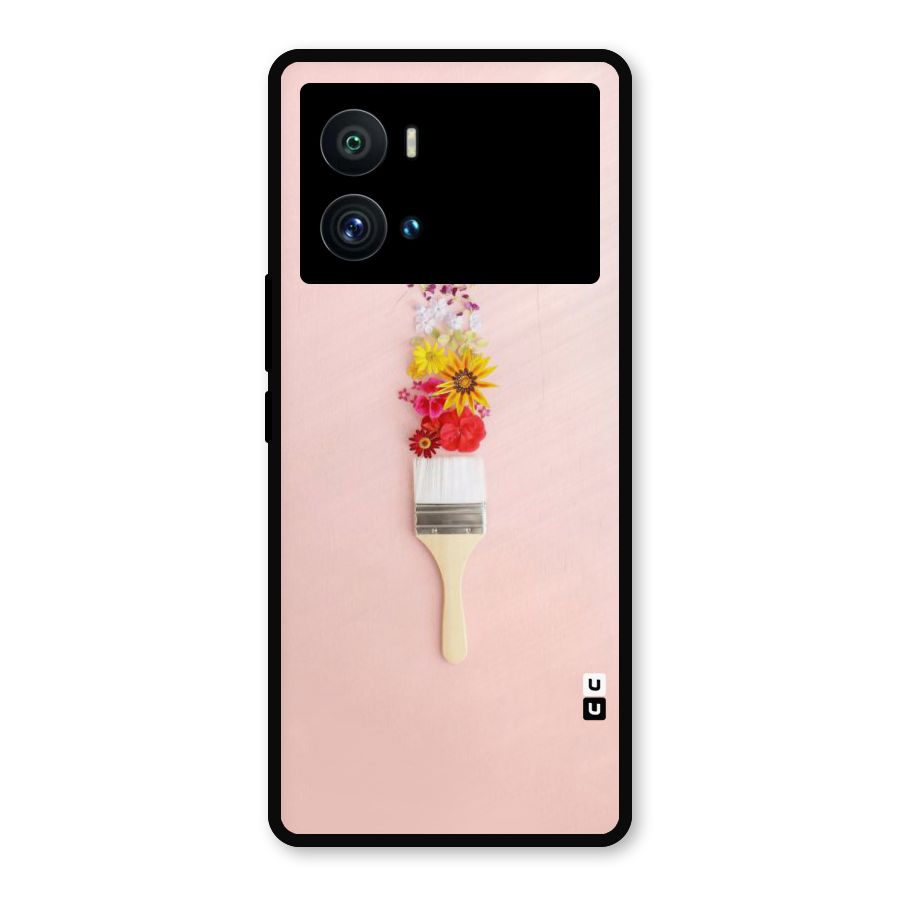 Painted Flowers Metal Back Case for iQOO 9 Pro