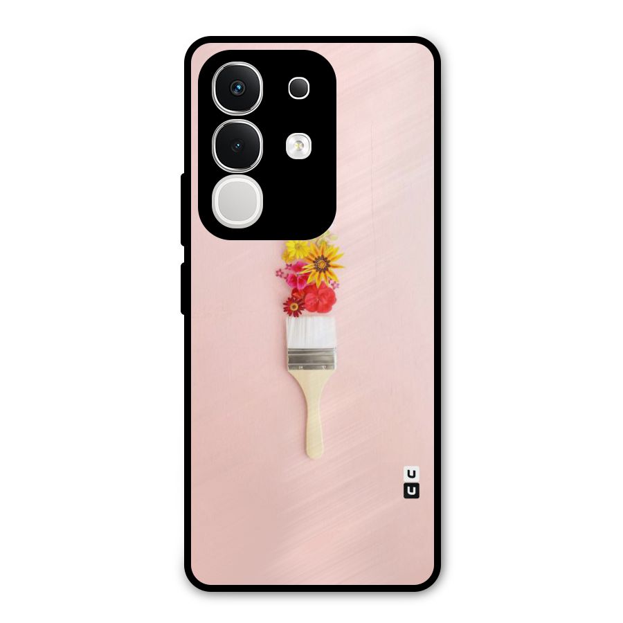 Painted Flowers Metal Back Case for iQOO Z10x