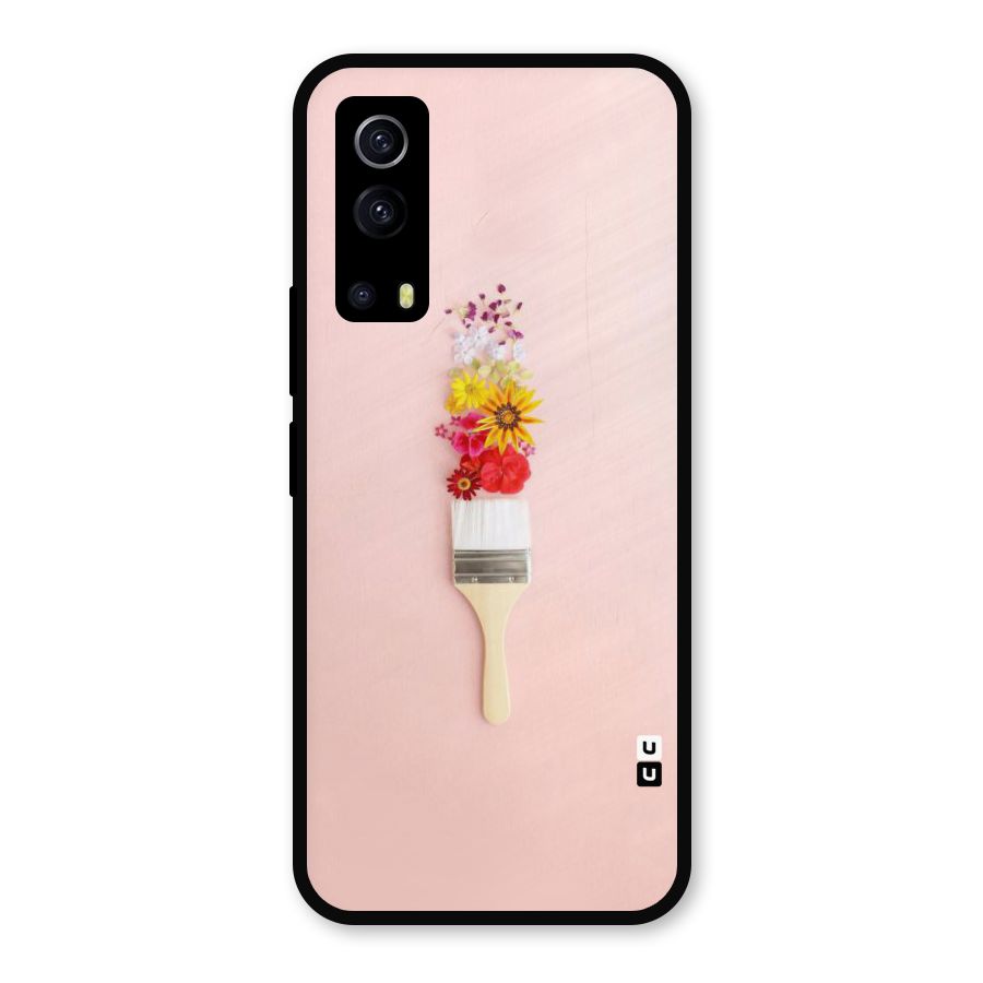 Painted Flowers Metal Back Case for iQOO Z3