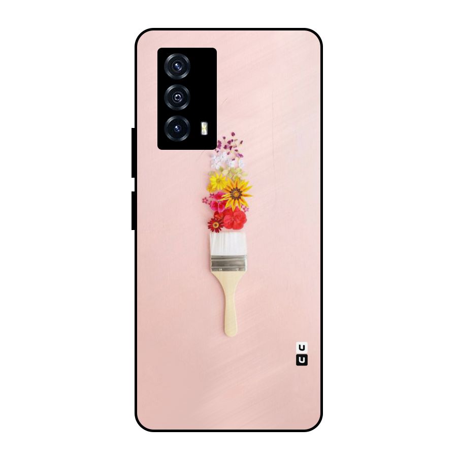 Painted Flowers Metal Back Case for iQOO Z5