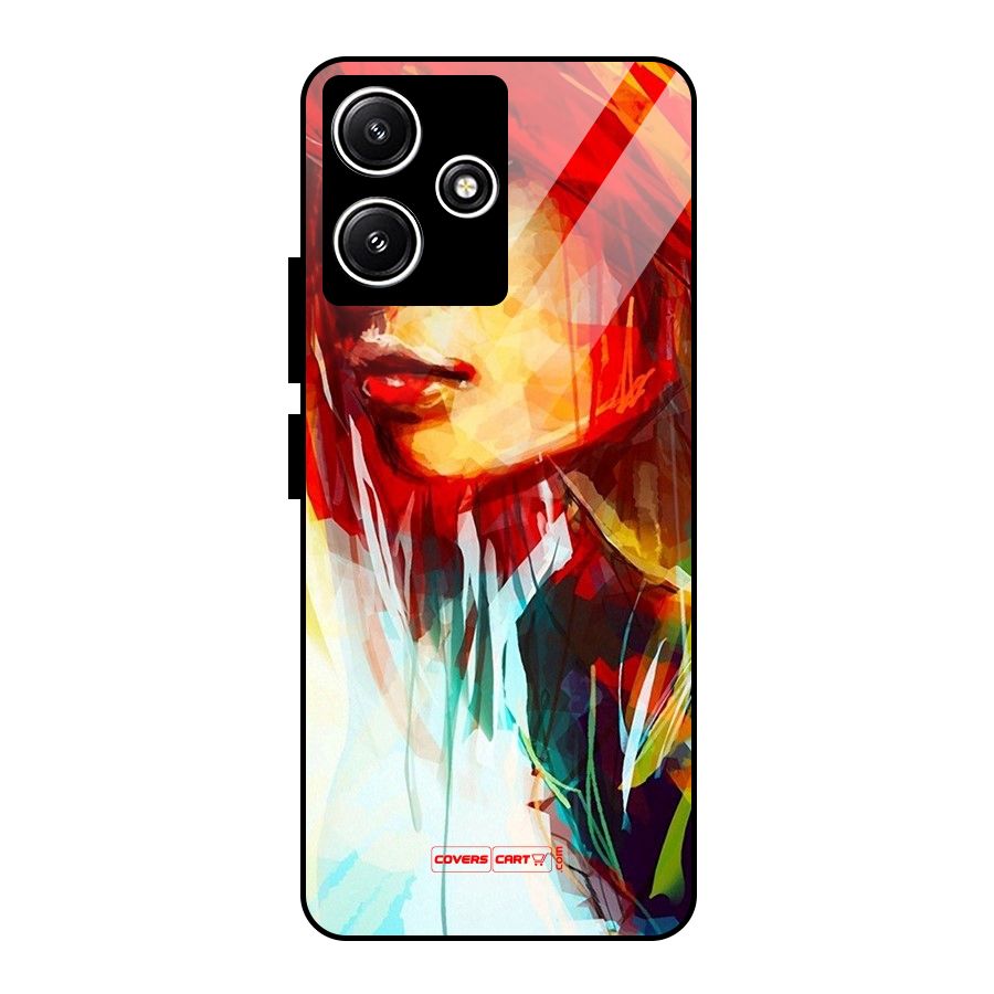 Painted Girl Glass Back Case for Poco M6 Pro