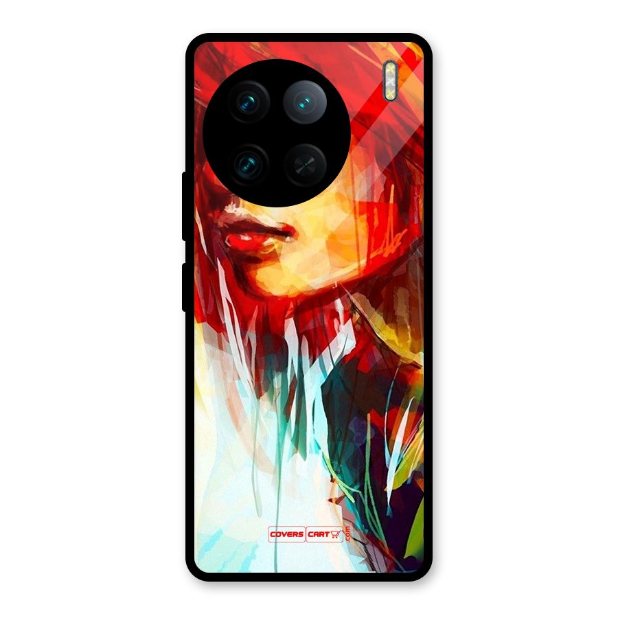 Painted Girl Glass Back Case for Vivo X90 Pro