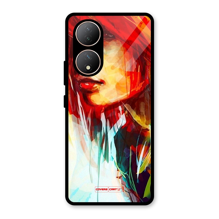 Painted Girl Glass Back Case for Vivo Y100A