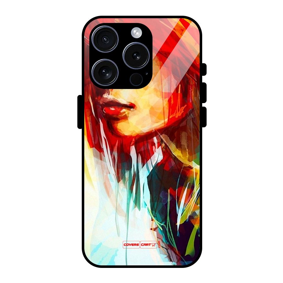 Painted Girl Glass Back Case for iPhone 15 Pro