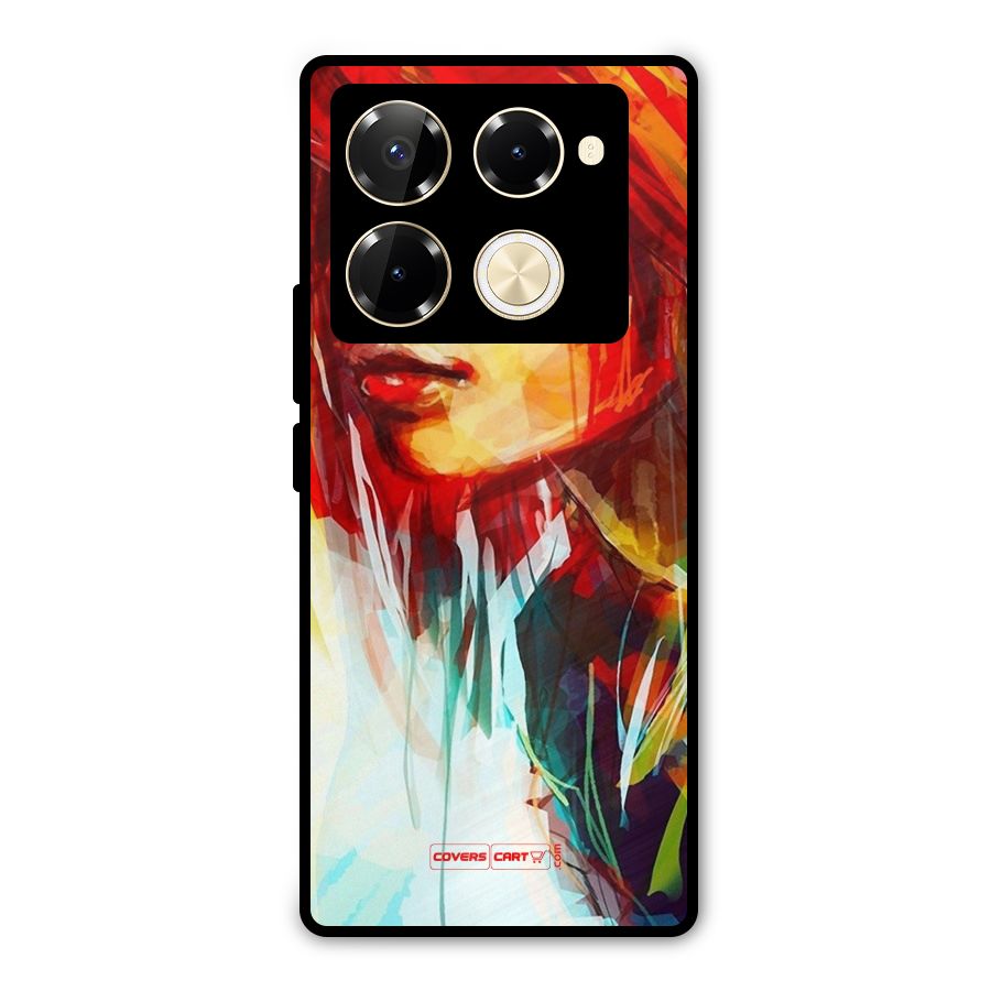 Painted Girl Metal Back Case for Infinix Note 40 Pro Plus