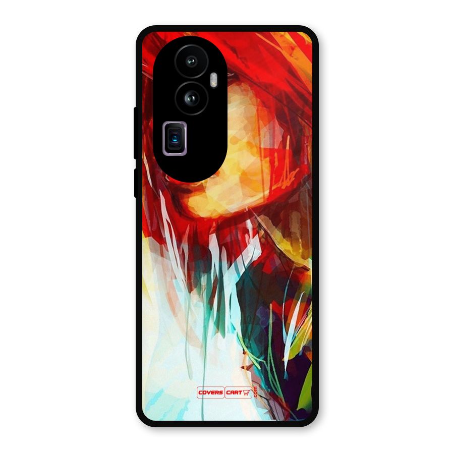 Painted Girl Metal Back Case for Oppo Reno10 Pro Plus