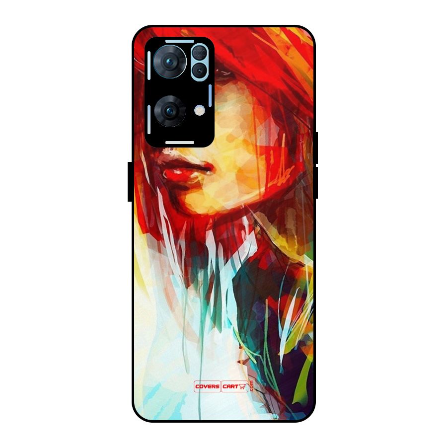Painted Girl Metal Back Case for Oppo Reno7 Pro 5G