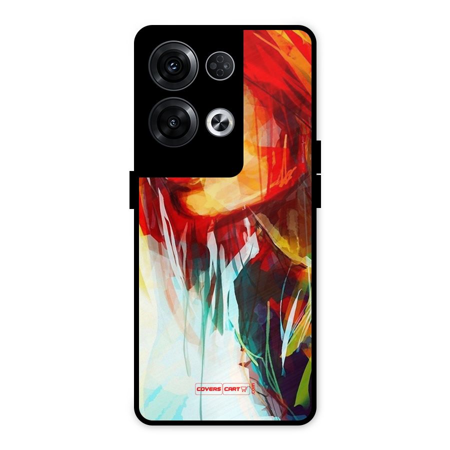 Painted Girl Metal Back Case for Oppo Reno8 Pro 5G