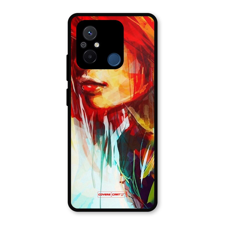 Painted Girl Metal Back Case for Poco C55