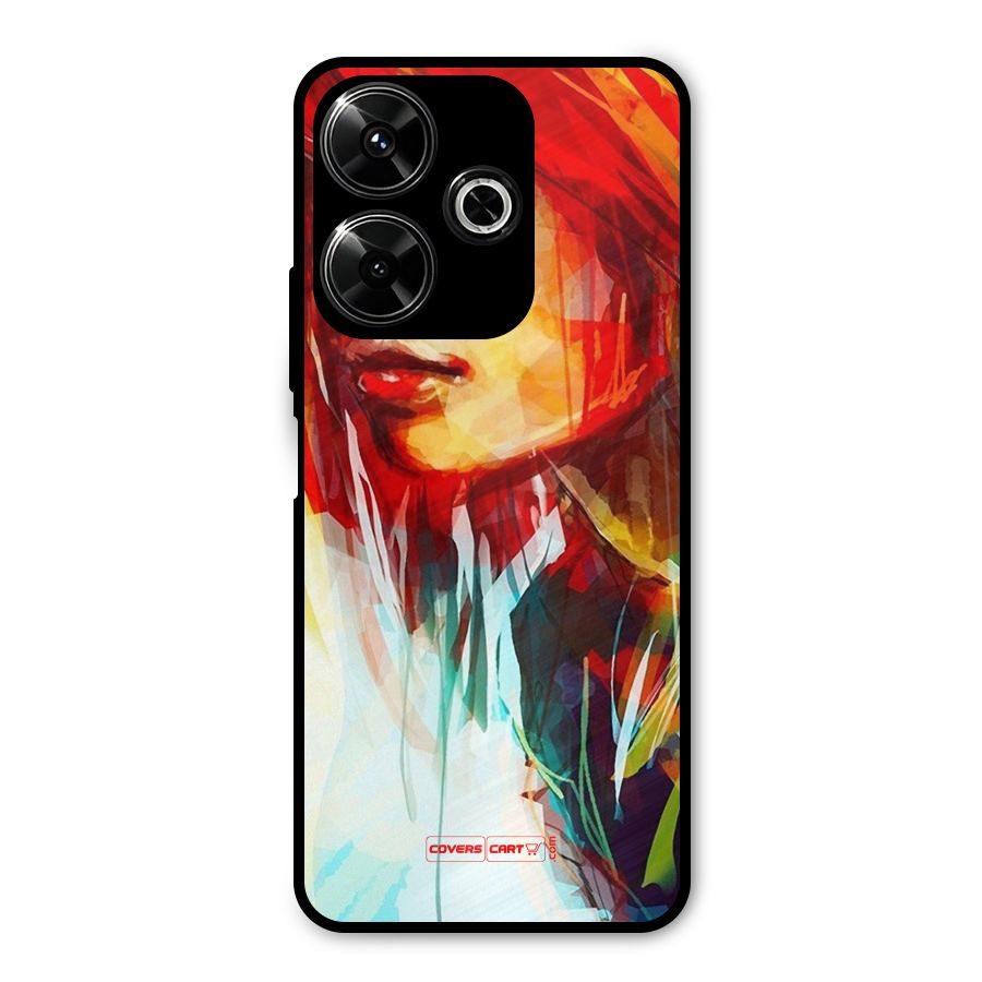 Painted Girl Metal Back Case for Poco M6 Plus