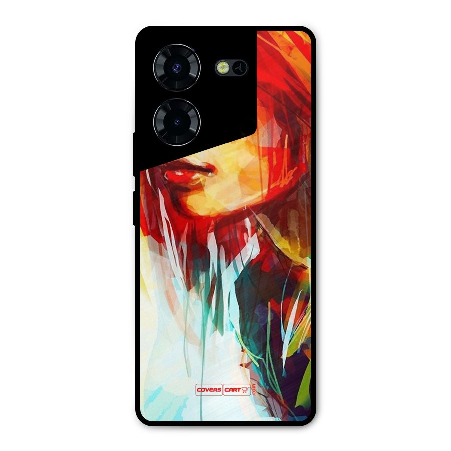Painted Girl Metal Back Case for Tecno Pova 5 Pro 5G