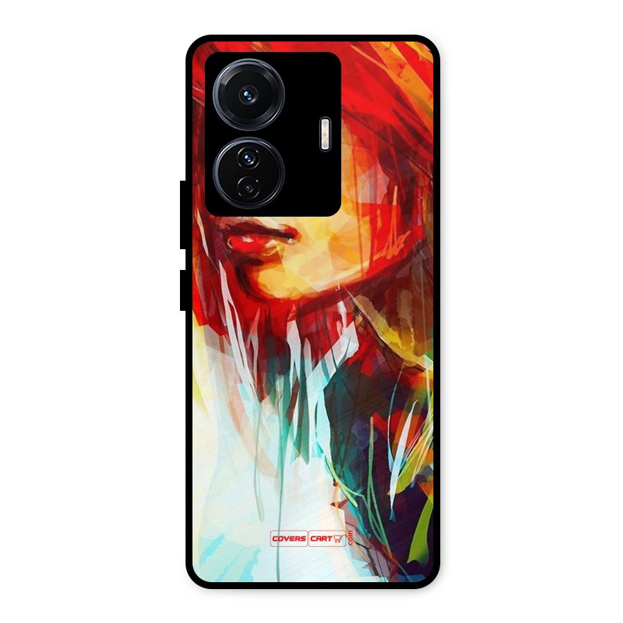 Painted Girl Metal Back Case for Vivo T1 Pro