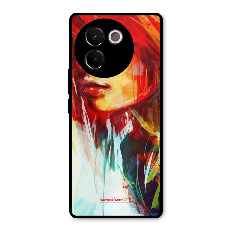 Painted Girl Metal Back Case for Vivo V30e