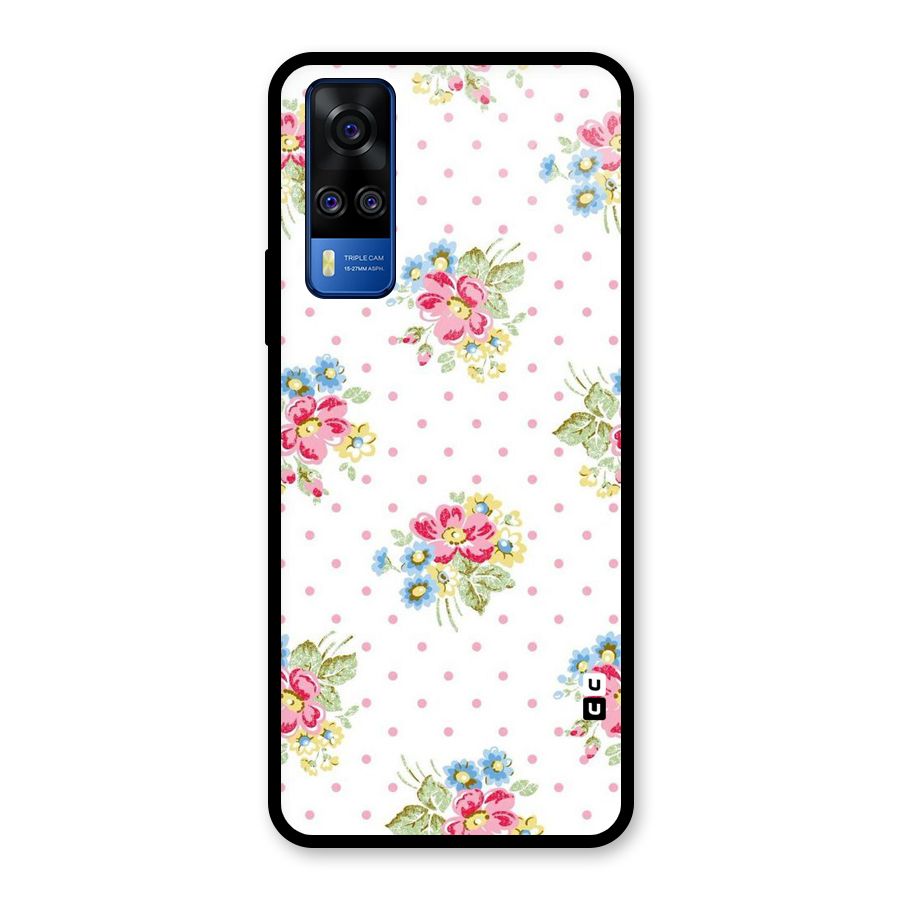 Painted Polka Floral Glass Back Case for Vivo Y31