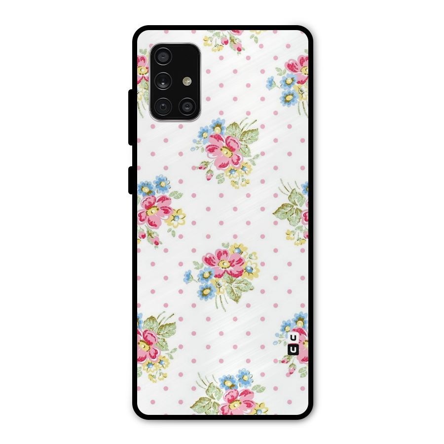 Painted Polka Floral Metal Back Case for Galaxy A71