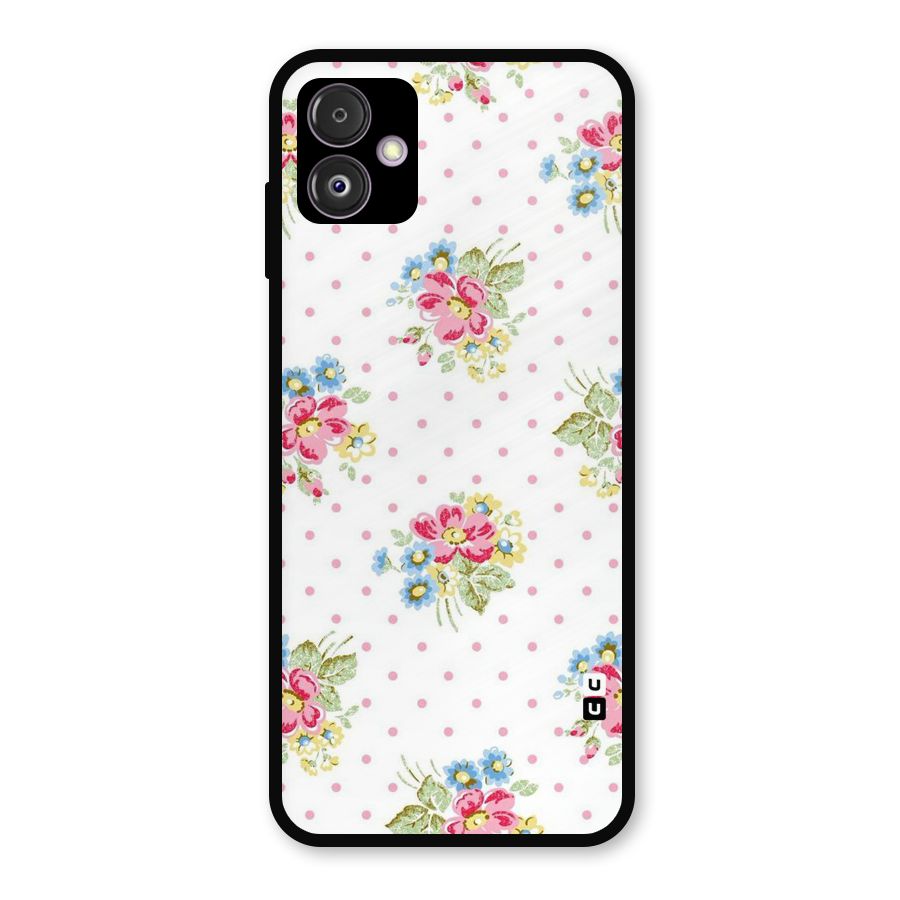 Painted Polka Floral Metal Back Case for Galaxy F14