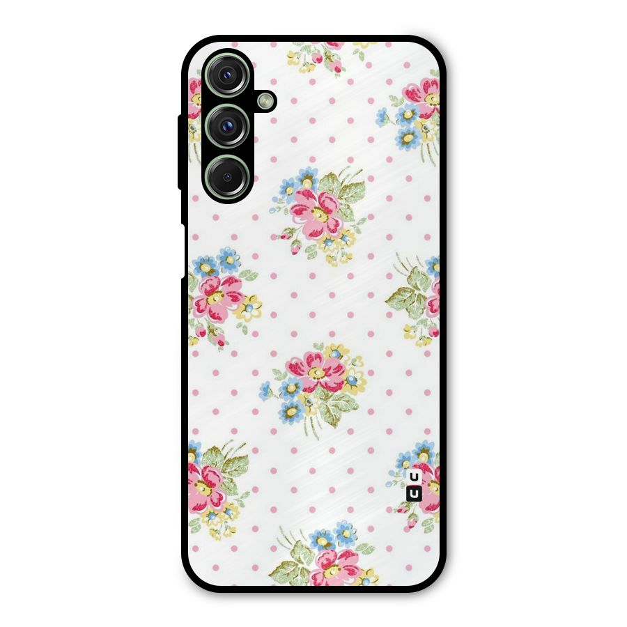 Painted Polka Floral Metal Back Case for Galaxy F34