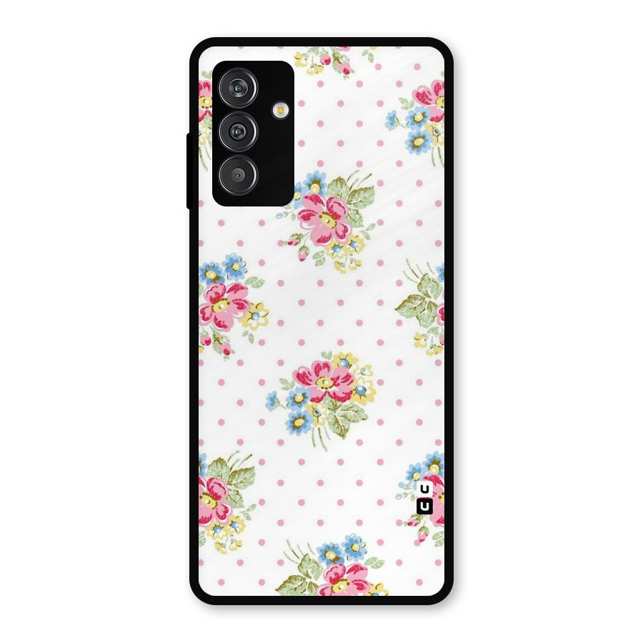 Painted Polka Floral Metal Back Case for Galaxy M13