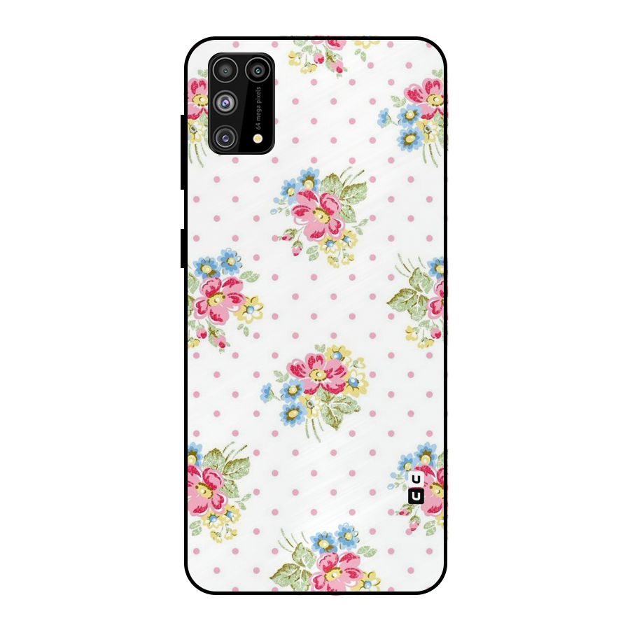 Painted Polka Floral Metal Back Case for Galaxy M31