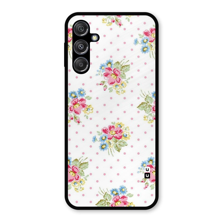 Painted Polka Floral Metal Back Case for Galaxy M34 5G