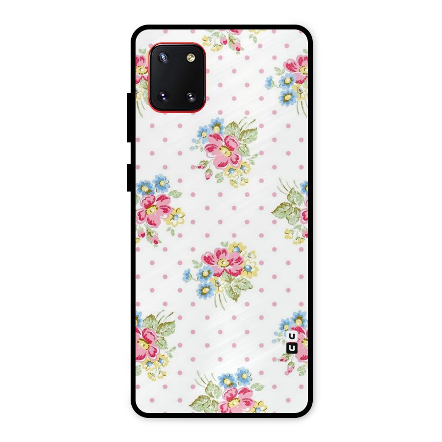 Painted Polka Floral Metal Back Case for Galaxy Note 10 Lite