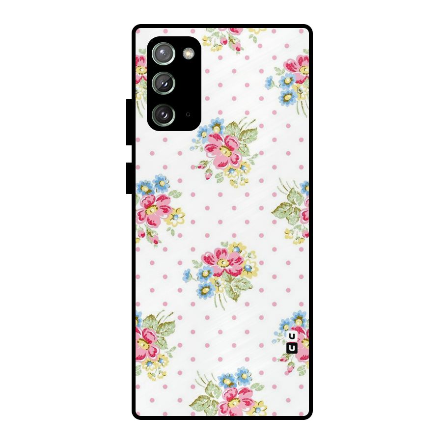 Painted Polka Floral Metal Back Case for Galaxy Note 20