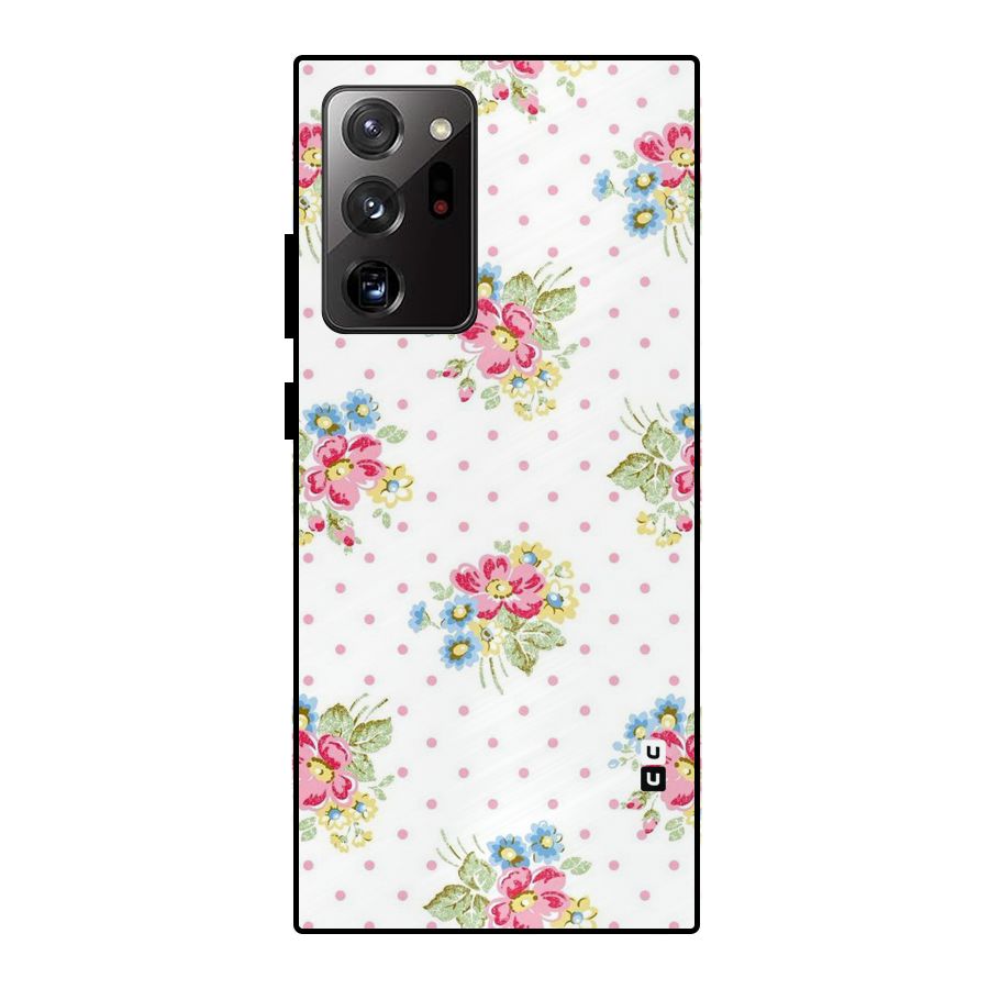 Painted Polka Floral Metal Back Case for Galaxy Note 20 Ultra