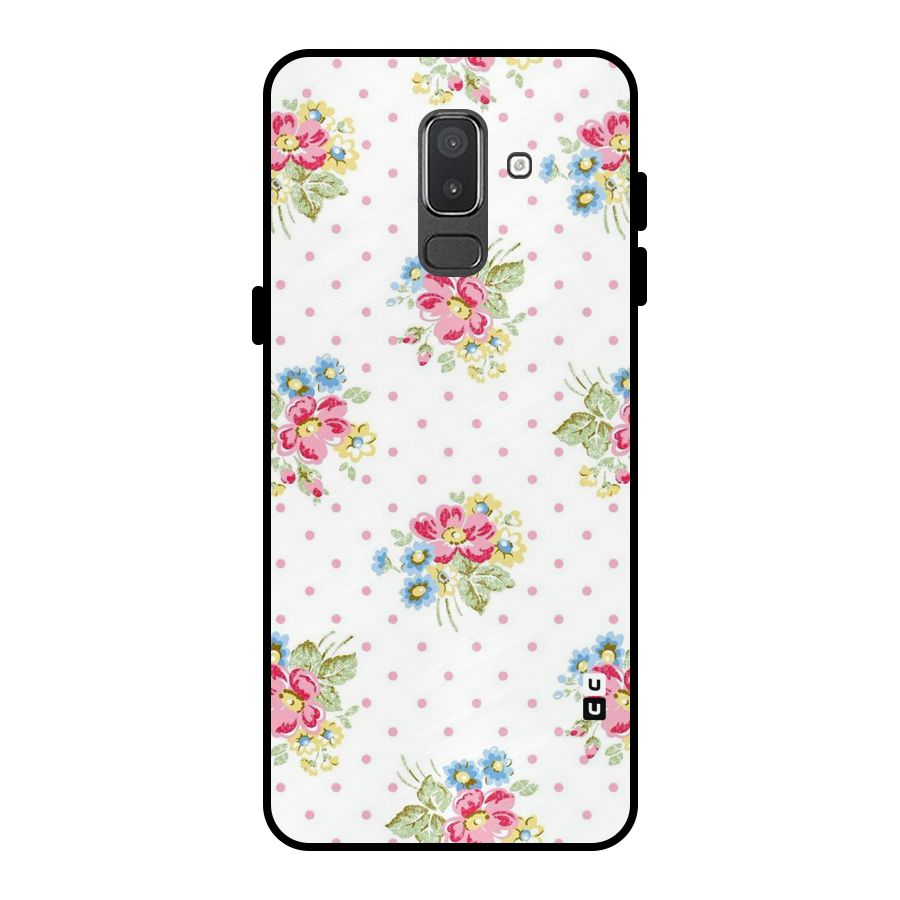 Painted Polka Floral Metal Back Case for Galaxy On8 (2018)