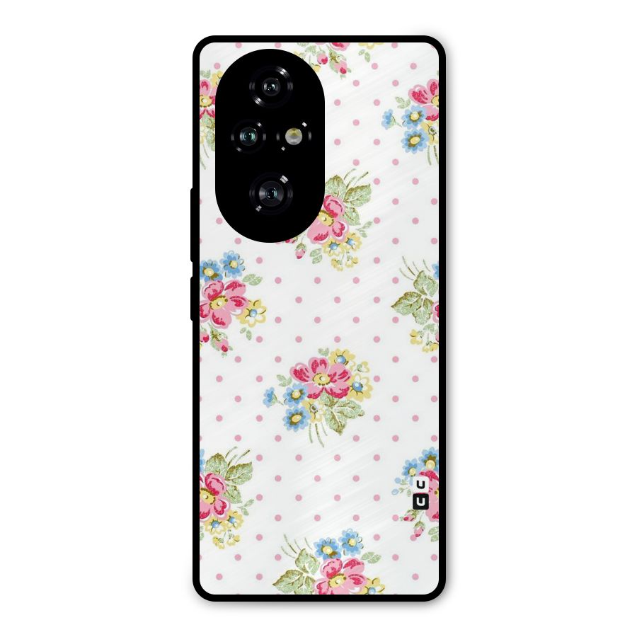 Painted Polka Floral Metal Back Case for Honor 200 Pro