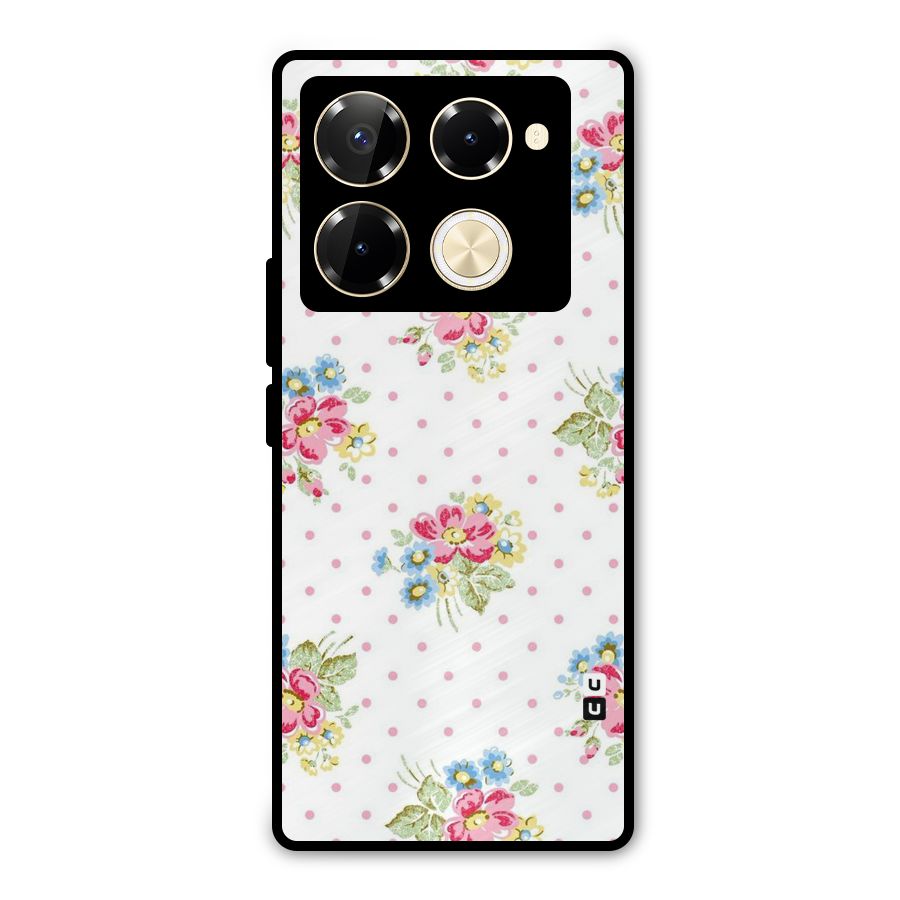 Painted Polka Floral Metal Back Case for Infinix Note 40 Pro