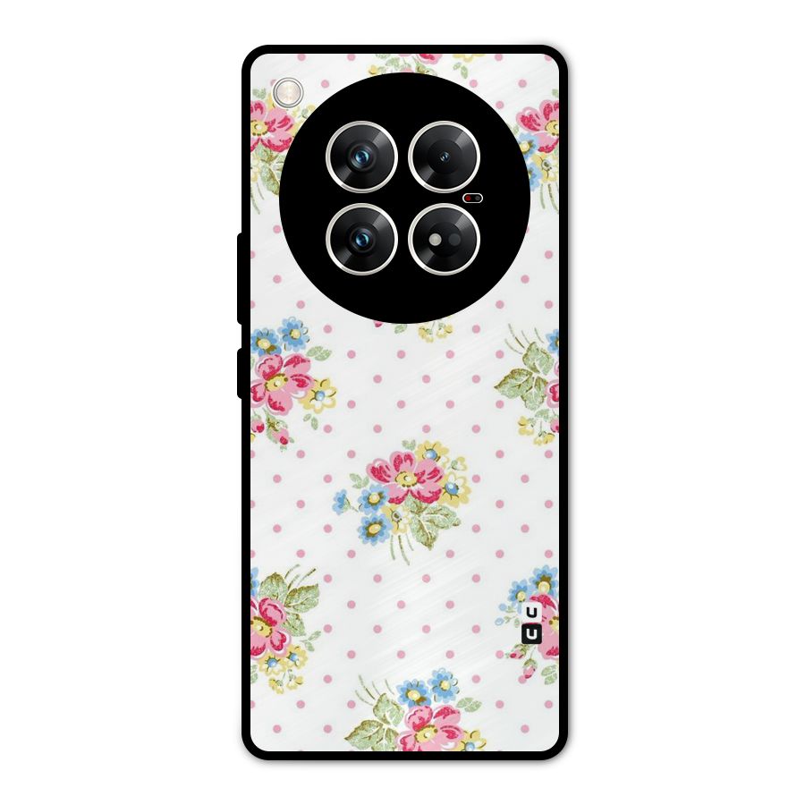 Painted Polka Floral Metal Back Case for Infinix Zero 40 5G