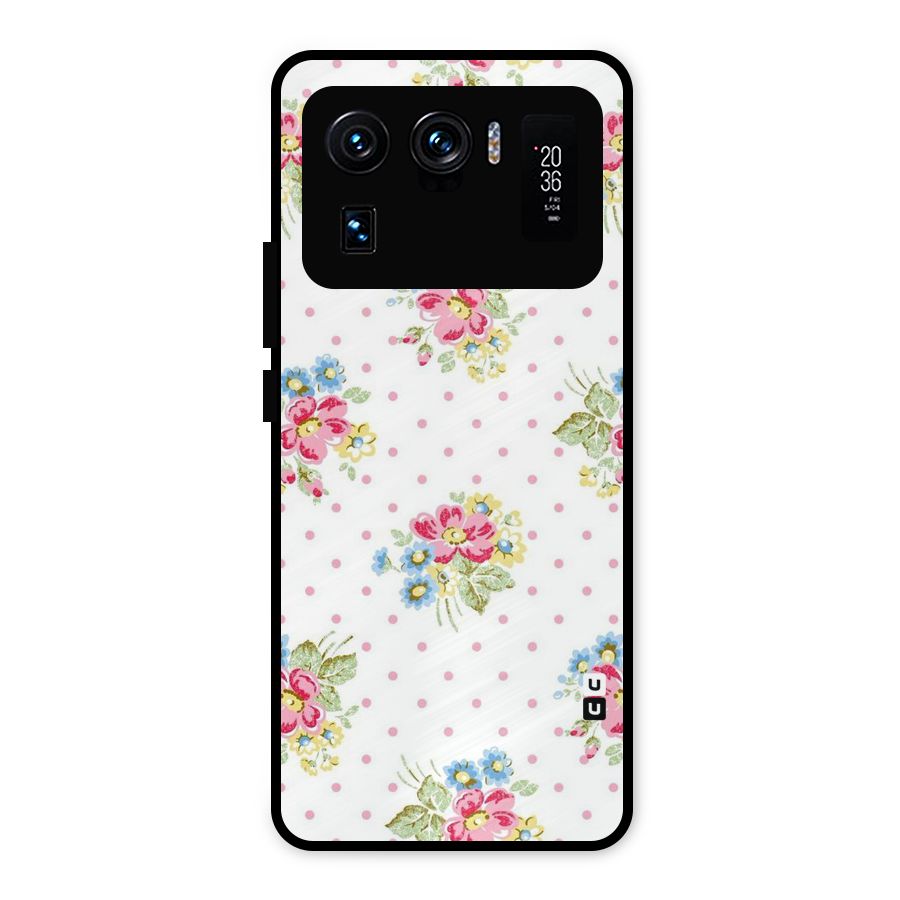 Painted Polka Floral Metal Back Case for Mi 11 Ultra
