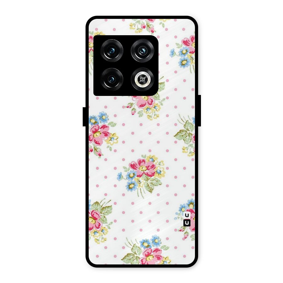 Painted Polka Floral Metal Back Case for OnePlus 10 Pro 5G