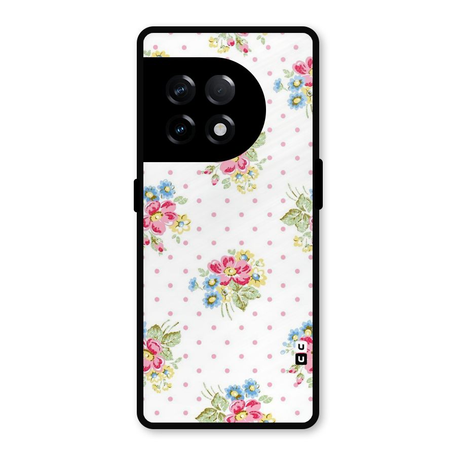 Painted Polka Floral Metal Back Case for OnePlus 11R