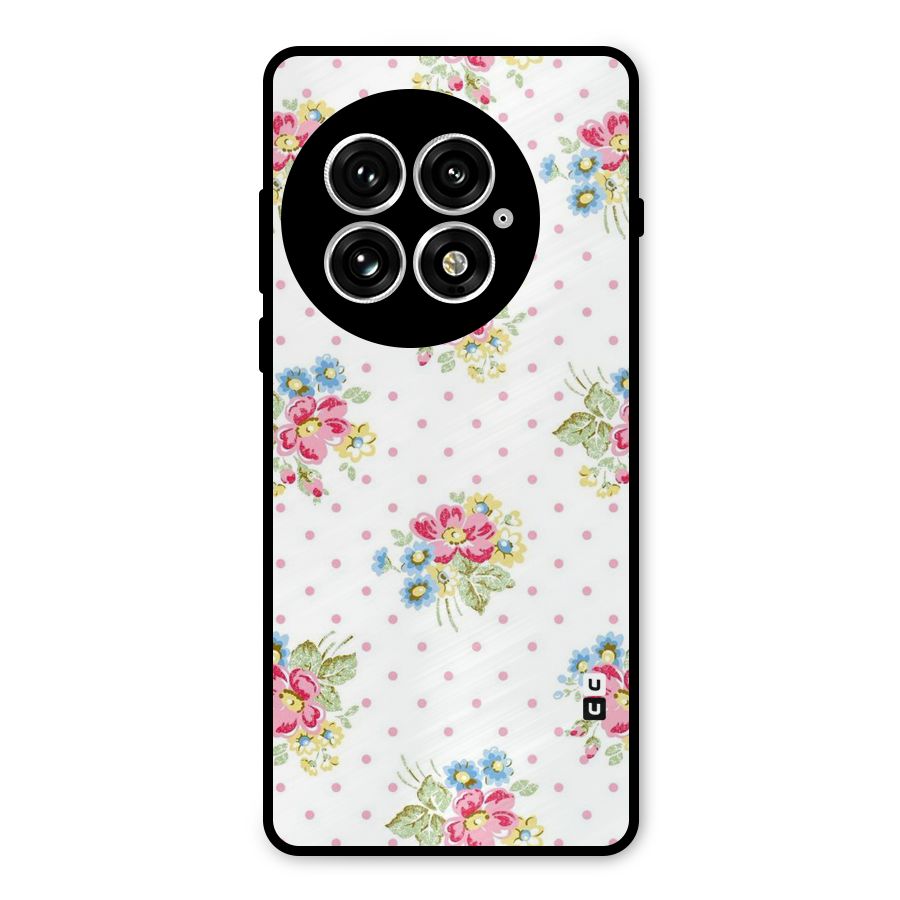 Painted Polka Floral Metal Back Case for OnePlus 13