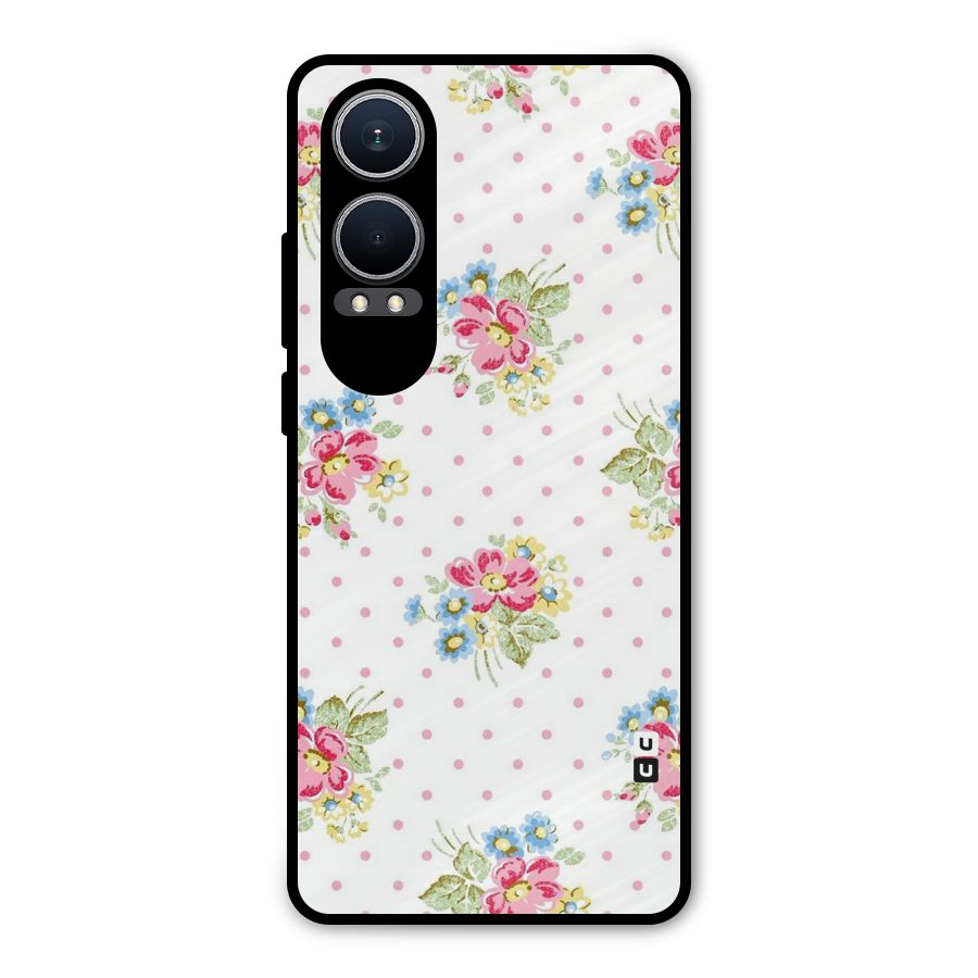 Painted Polka Floral Metal Back Case for OnePlus Nord CE4 Lite