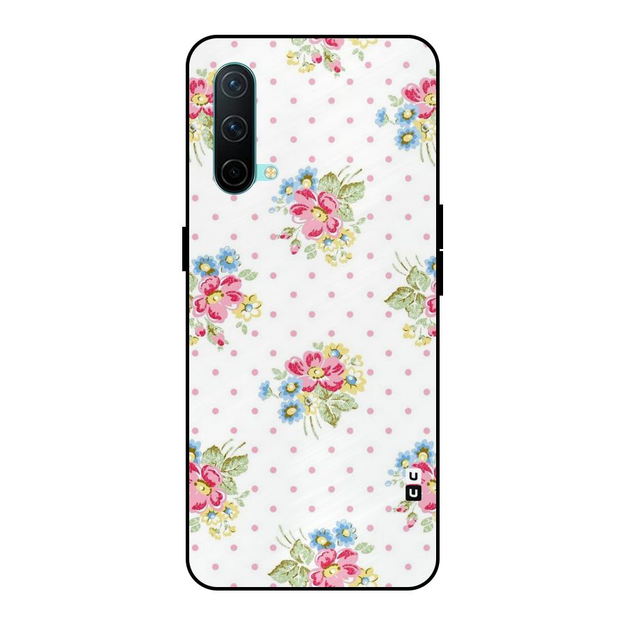 Painted Polka Floral Metal Back Case for OnePlus Nord CE 5G
