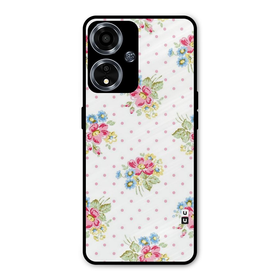 Painted Polka Floral Metal Back Case for Oppo A59