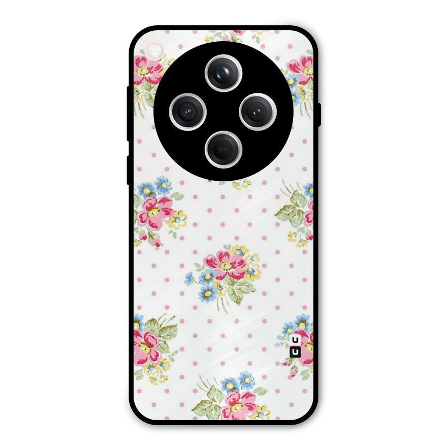 Painted Polka Floral Metal Back Case for Oppo Find X8