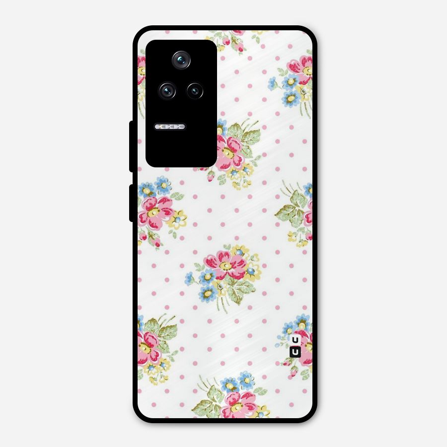 Painted Polka Floral Metal Back Case for Poco F4 5G