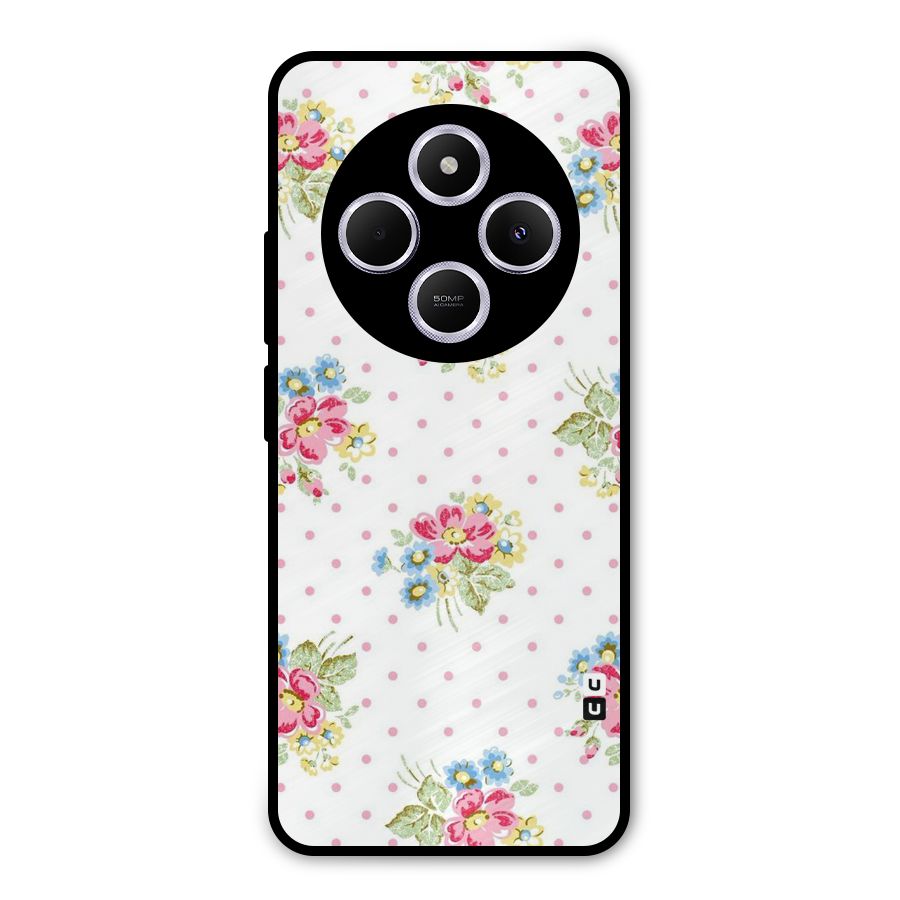 Painted Polka Floral Metal Back Case for Poco M7