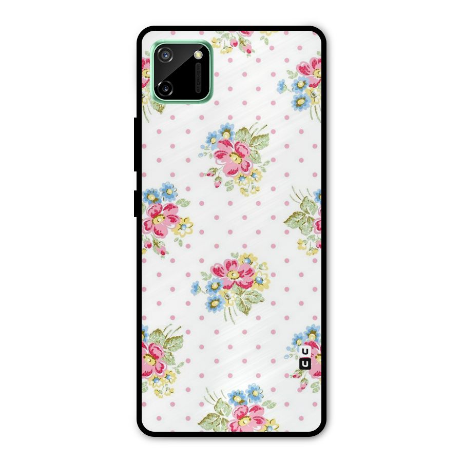 Painted Polka Floral Metal Back Case for Realme C11