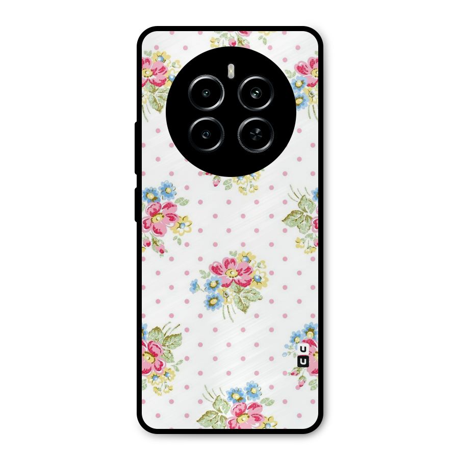 Painted Polka Floral Metal Back Case for Realme P1