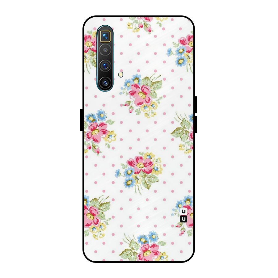 Painted Polka Floral Metal Back Case for Realme X3