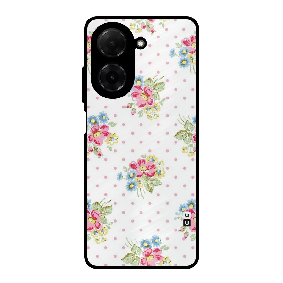 Painted Polka Floral Metal Back Case for Redmi A5 4G