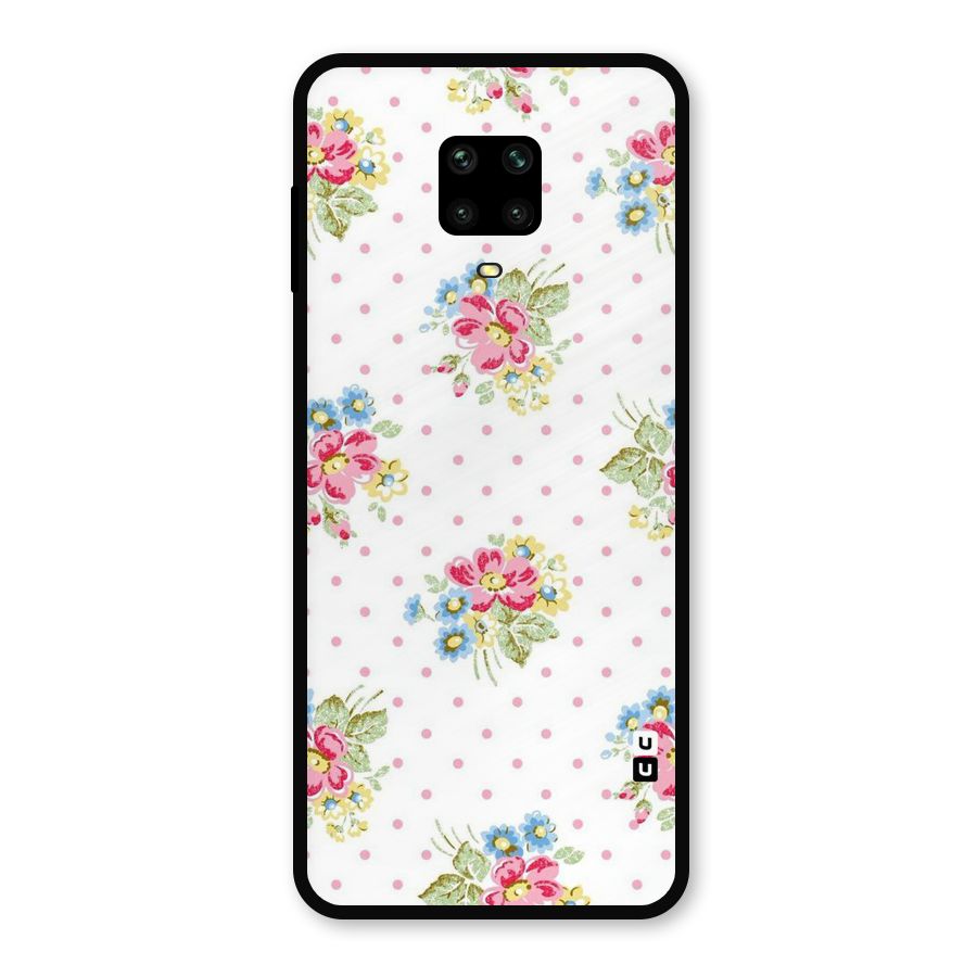 Painted Polka Floral Metal Back Case for Redmi Note 10 Lite