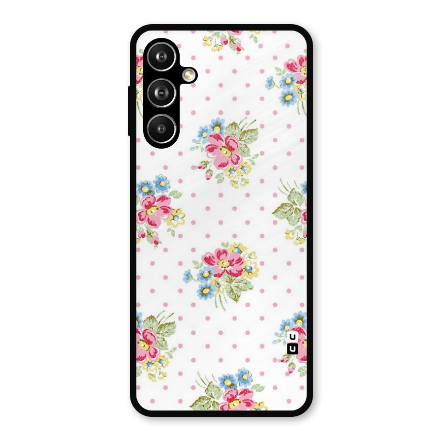 Painted Polka Floral Metal Back Case for Samsung Galaxy M54